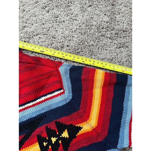Pendleton Southwestern Size M Petite Serape Shawl Cardigan Sweater Ornate Button - Picture 8 of 9